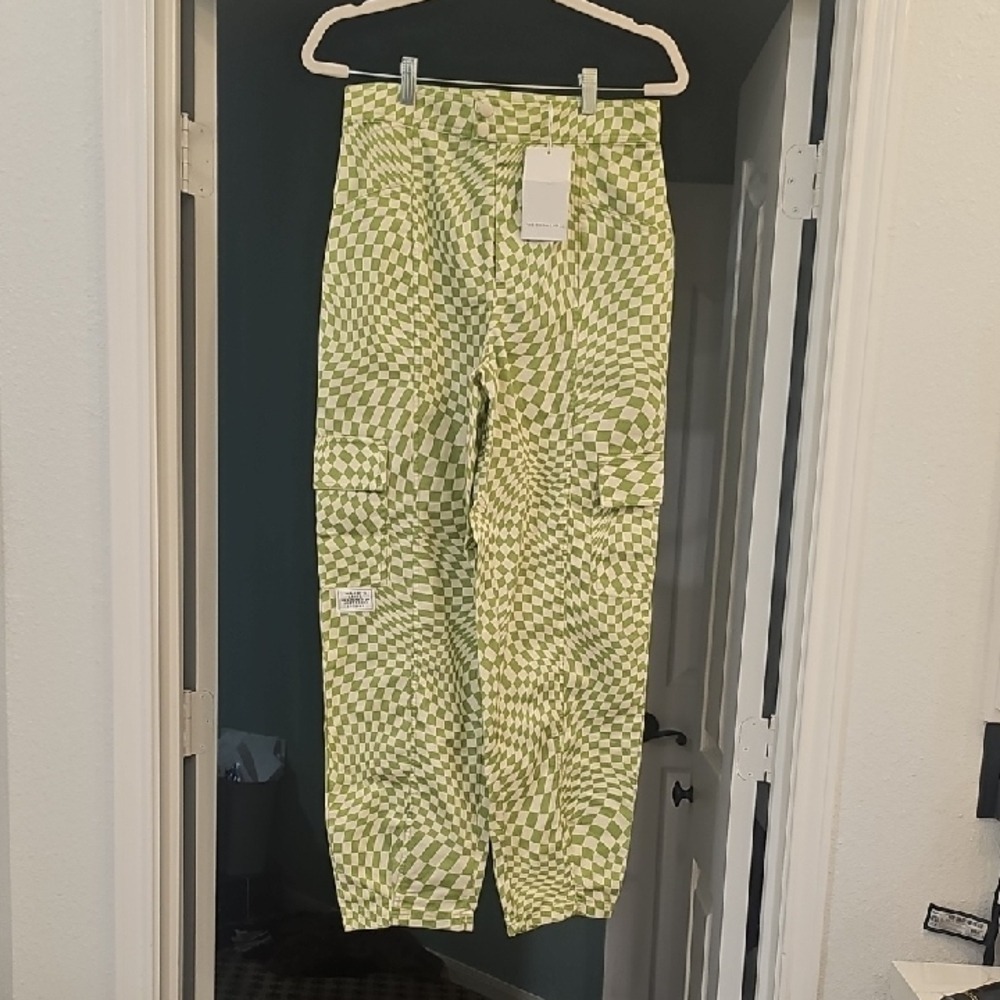 The Fifth Label Thriller Pant Olive Check Green White Cargo Pants Size 6 M